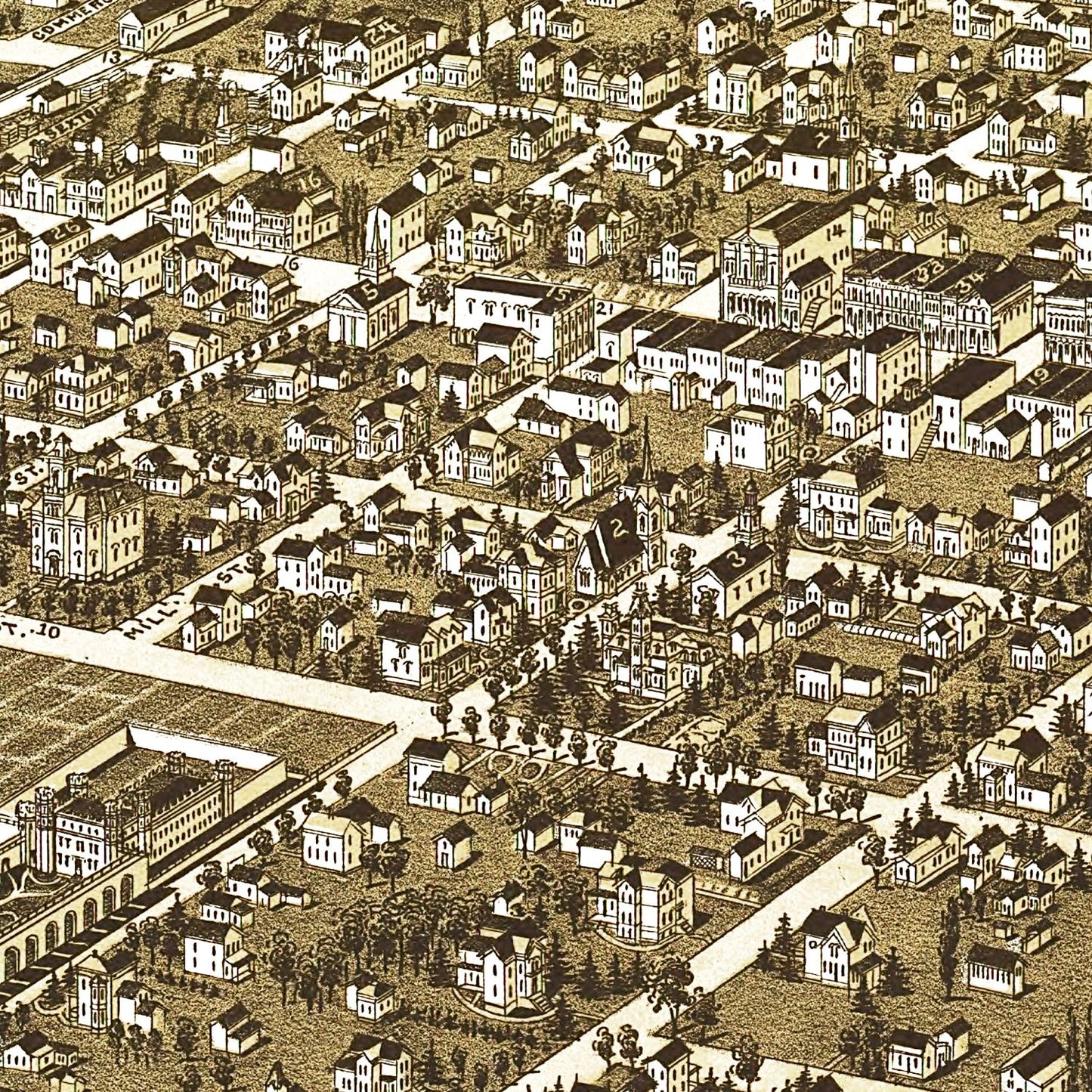 Vintage Map of Waupun, Wisconsin, 1885