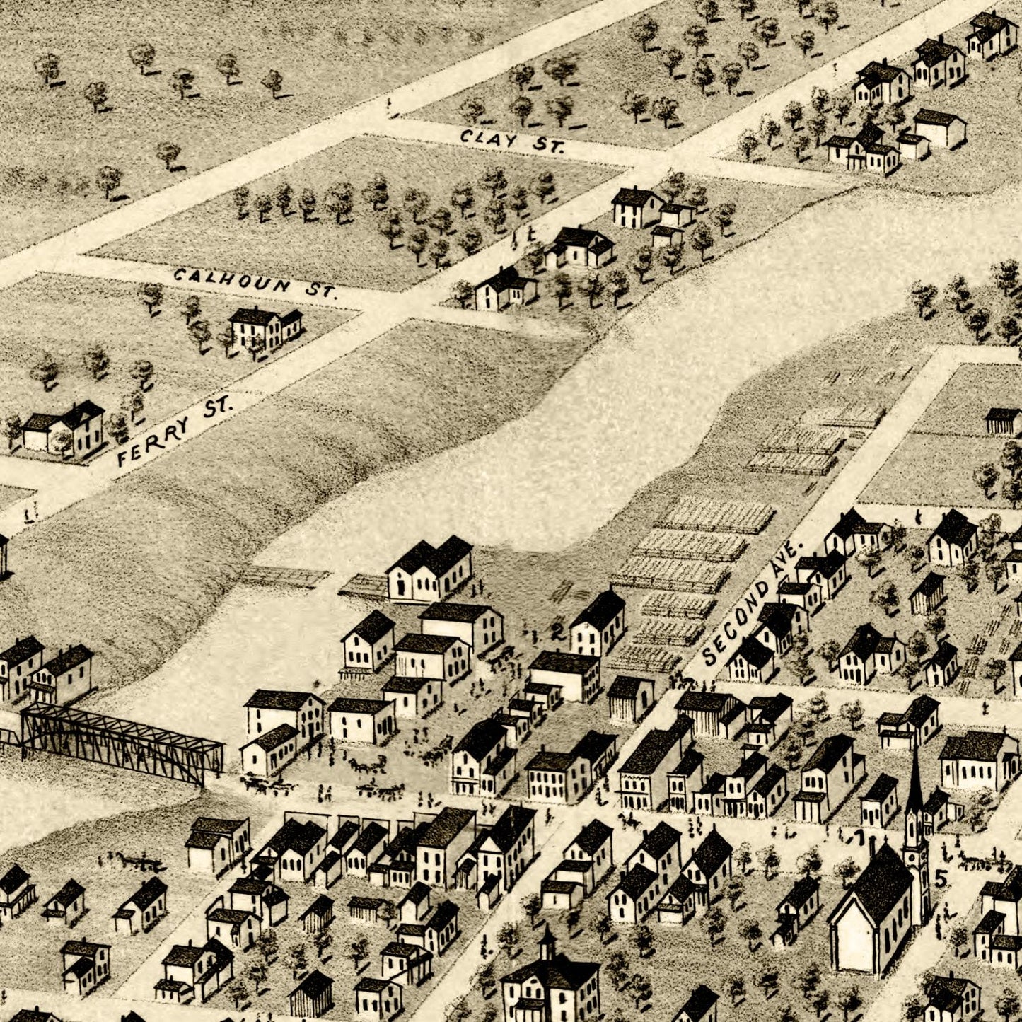 Vintage Map of Anoka, Minnesota, 1869
