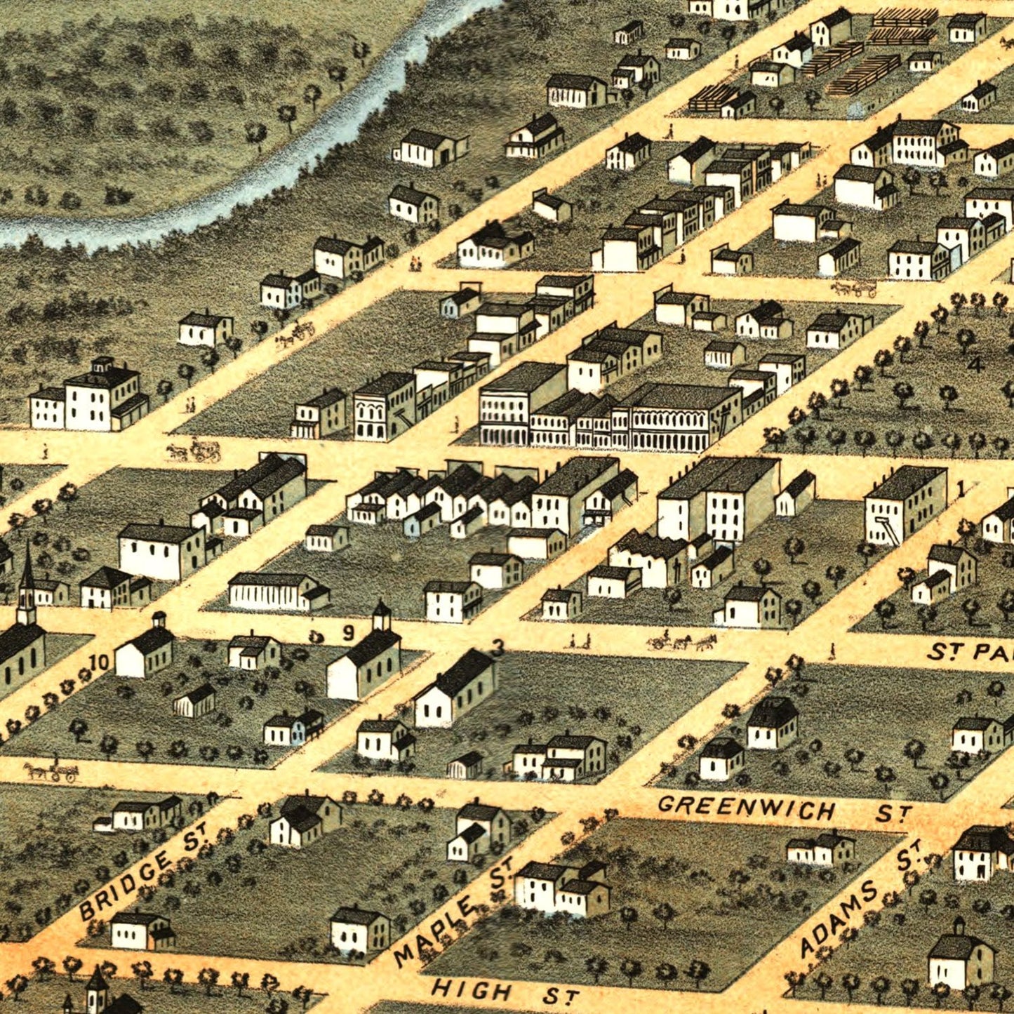 Vintage Map of Austin, Minnesota, 1870