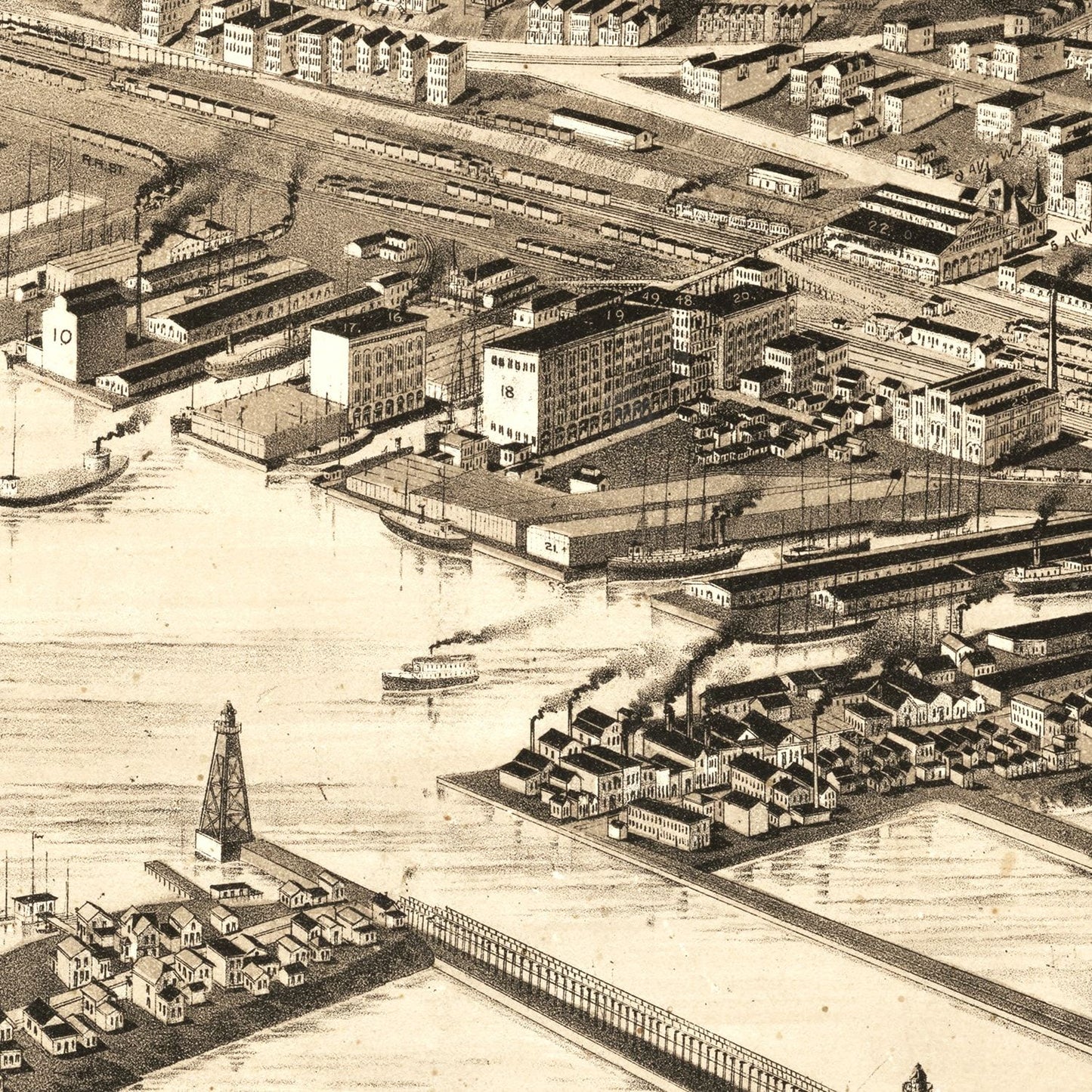 Vintage Map of Duluth, Minnesota, 1893
