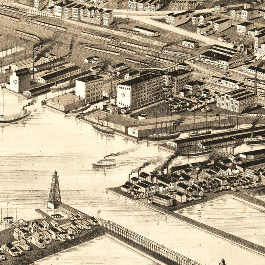 Vintage Map of Duluth, Minnesota, 1893