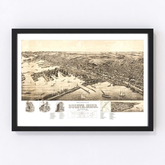 Vintage map of Duluth, Minnesota, 1893