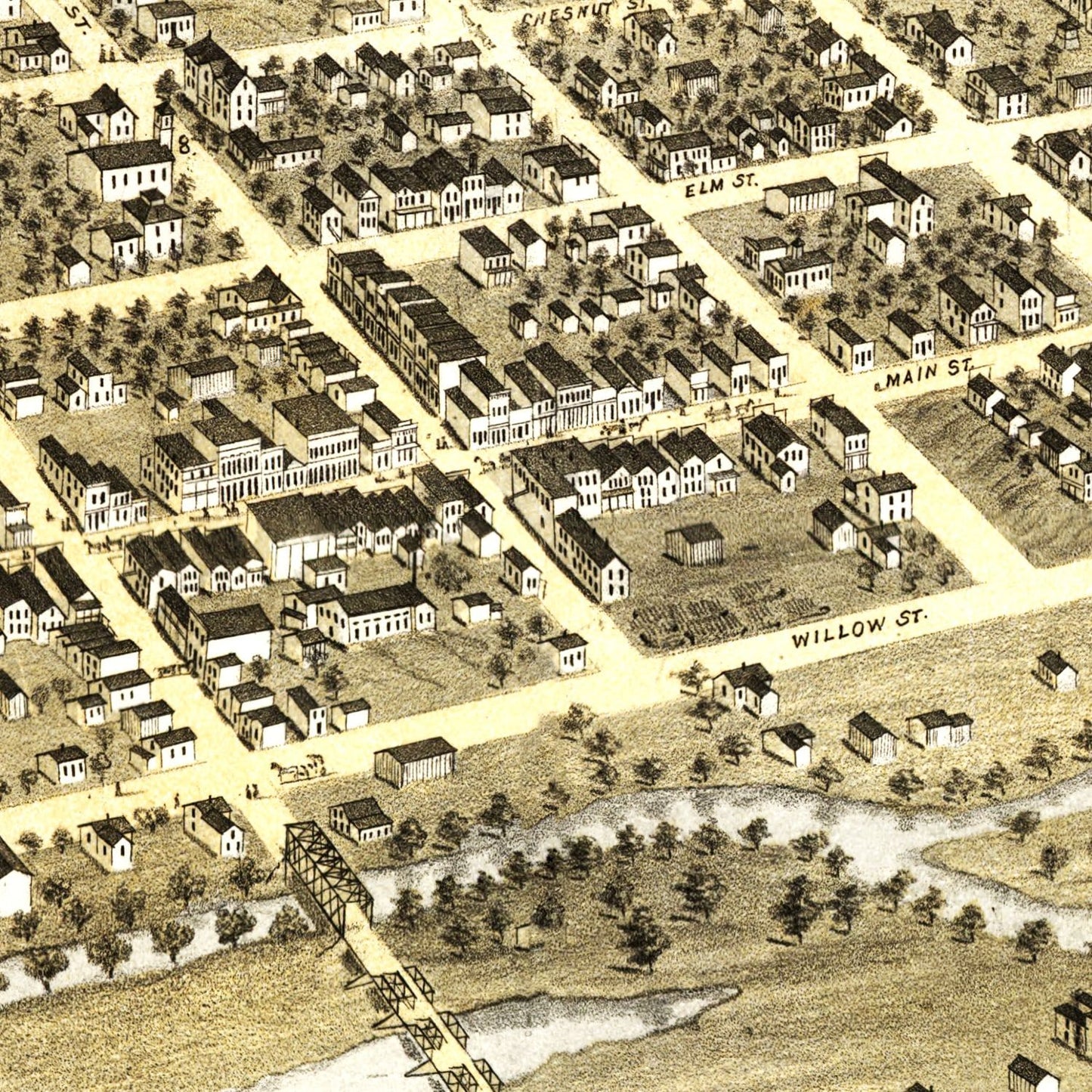 Vintage Map of Faribault, Minnesota, 1869