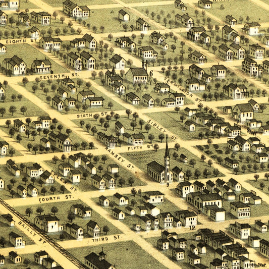 Vintage Map of Hastings, Minnesota, 1867