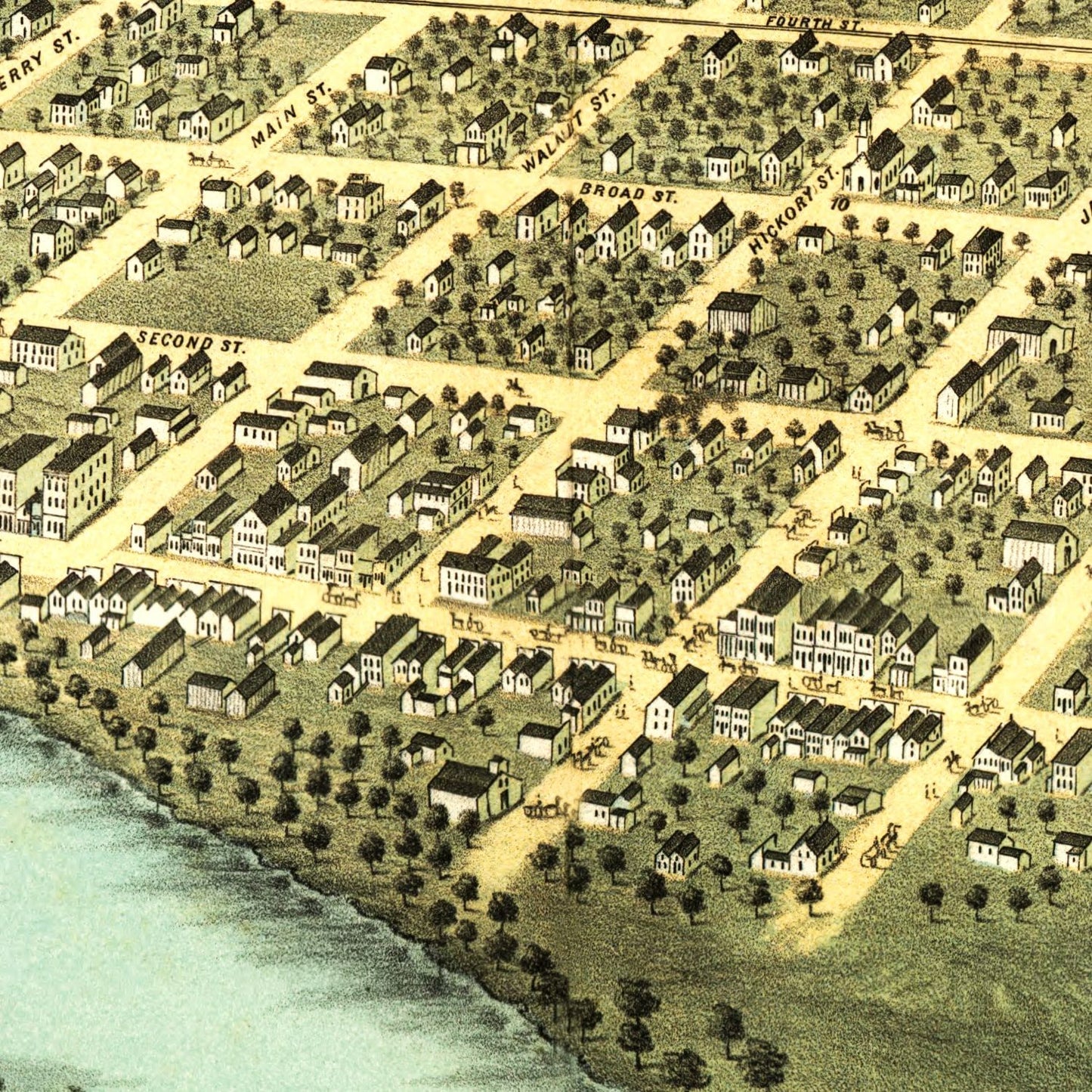 Vintage Map of Mankato, Minnesota, 1870