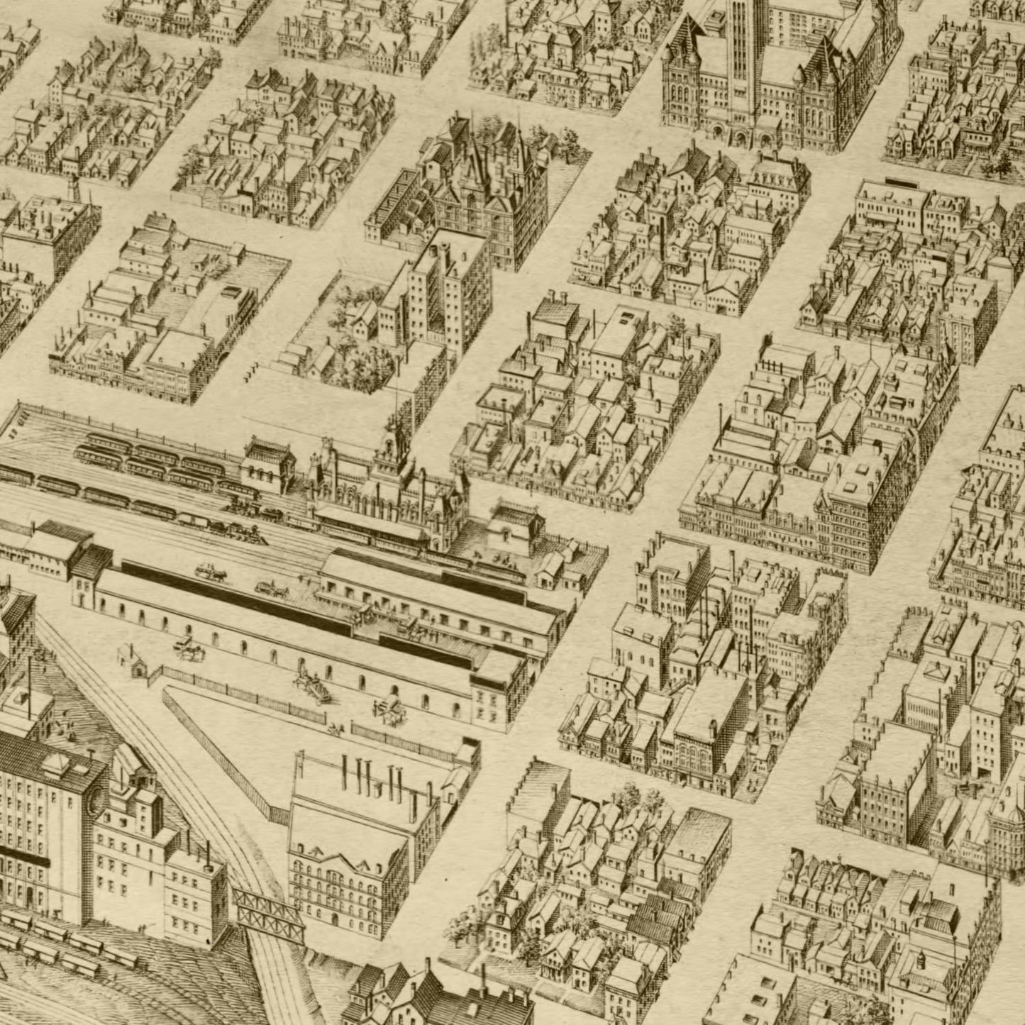 Vintage Map of Minneapolis, Minnesota, 1891