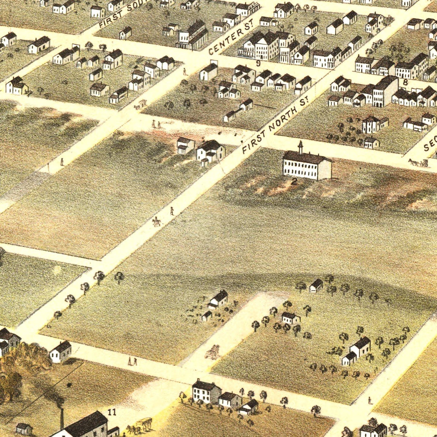 Vintage Map of New Ulm, Minnesota, 1870