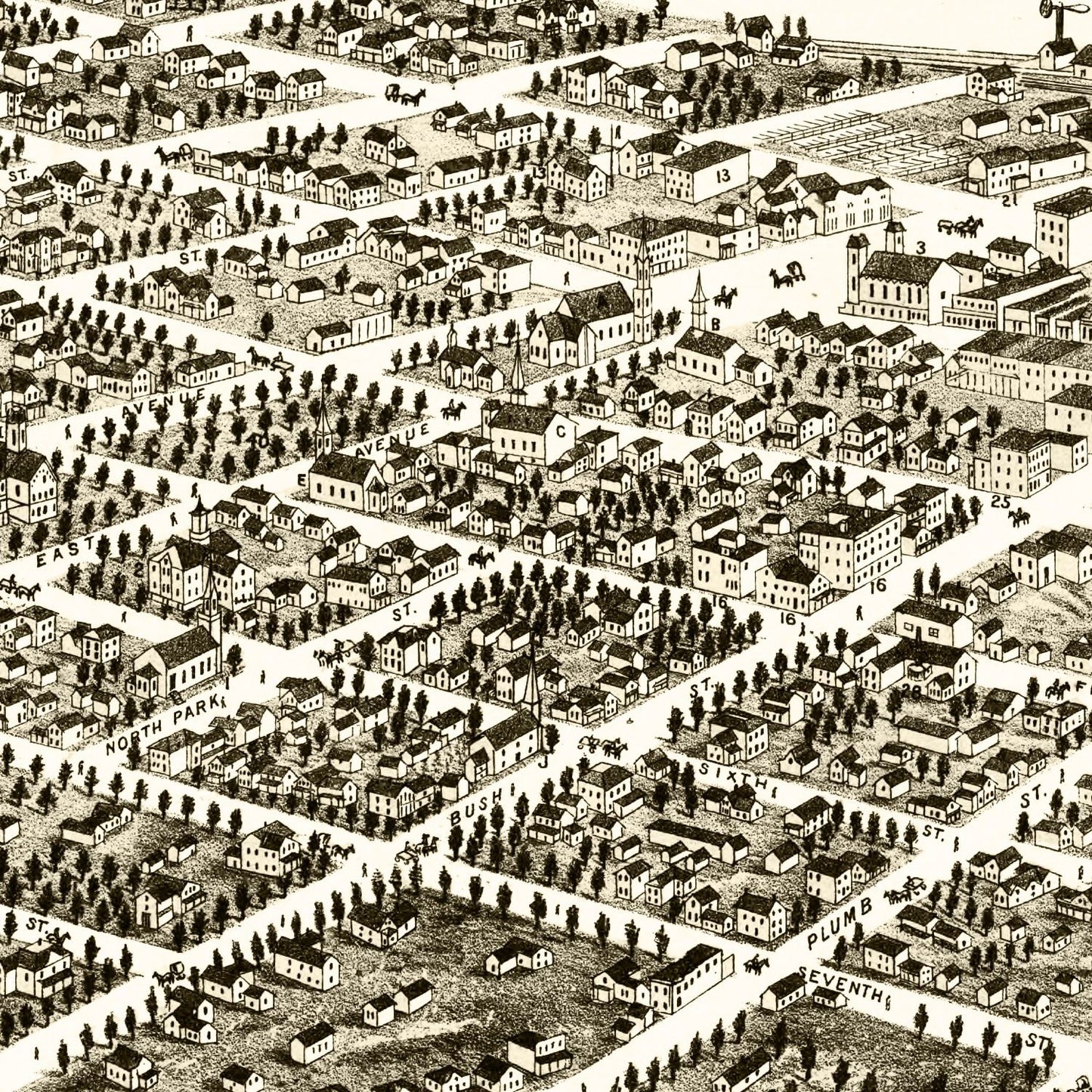 Vintage Map of Red Wing, Minnesota, 1880