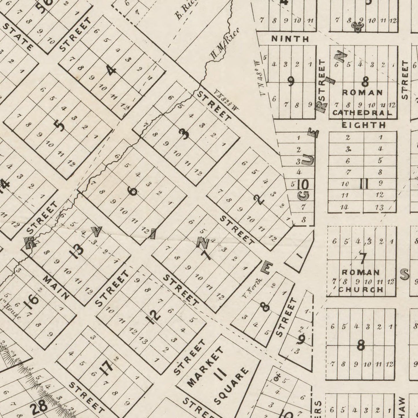 Vintage Map of St. Paul, Minnesota, 1860