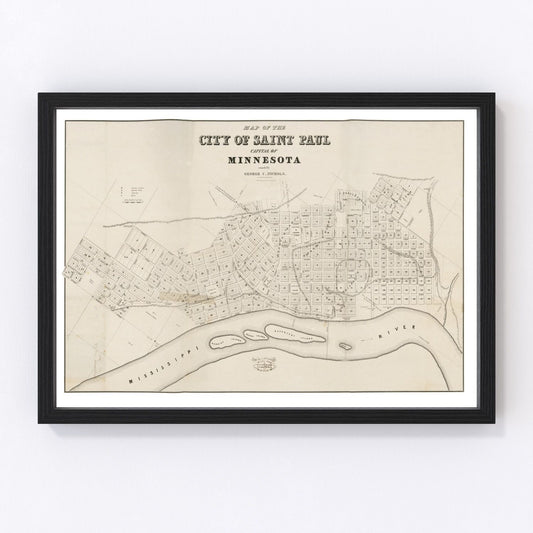 vintage map of St. Paul, Minnesota, 1860