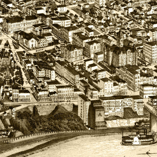 Vintage Map of St. Paul, Minnesota, 1883