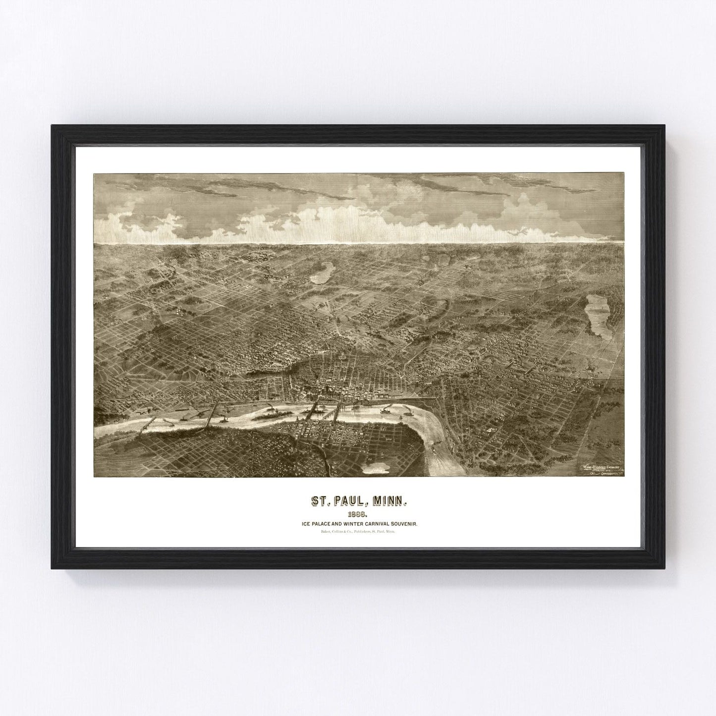 vintage map of St. Paul, Minnesota, 1887