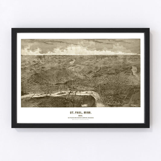 vintage map of St. Paul, Minnesota, 1887