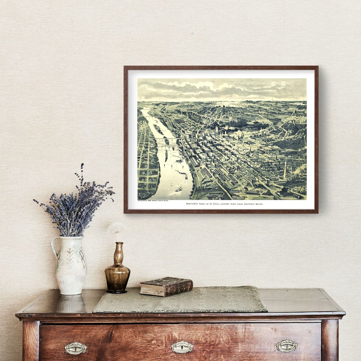 Vintage Map of St. Paul, Minnesota, 1890