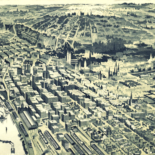 Vintage Map of St. Paul, Minnesota, 1890