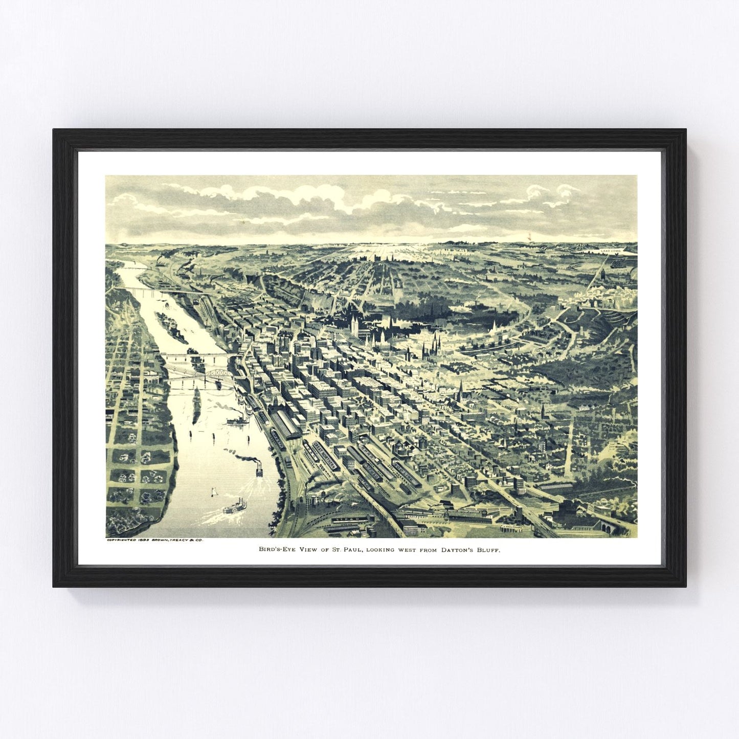 vintage map of St. Paul, Minnesota, 1890