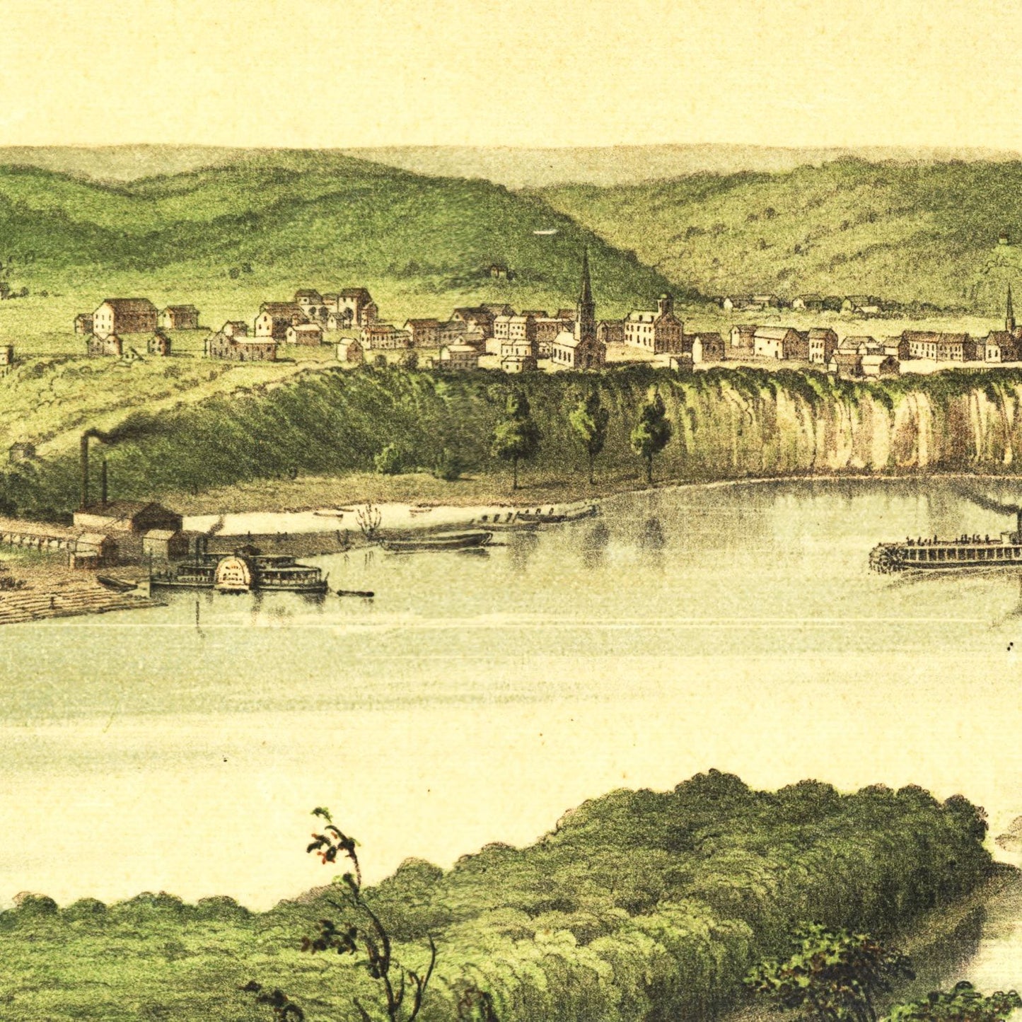 Vintage Map of St. Paul, Minnesota, 1853 II
