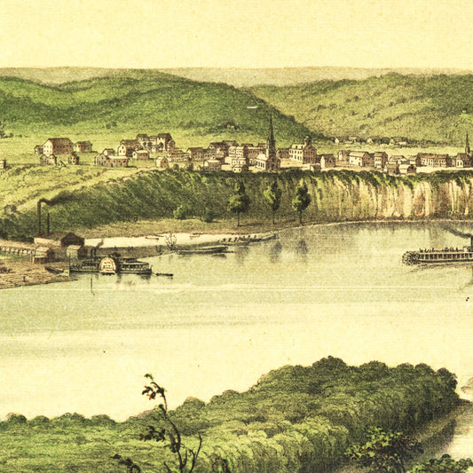 Vintage Map of St. Paul, Minnesota, 1853 II