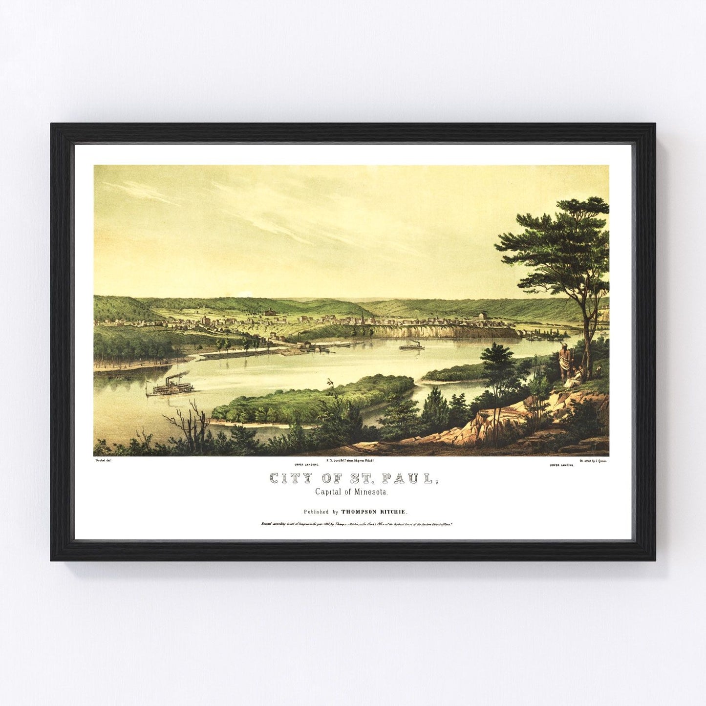 vintage map of St. Paul, Minnesota, 1853