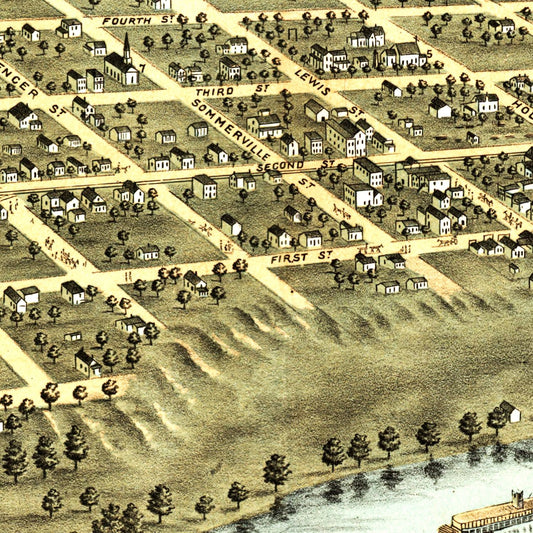 Vintage Map of Shakopee, Minnesota, 1869