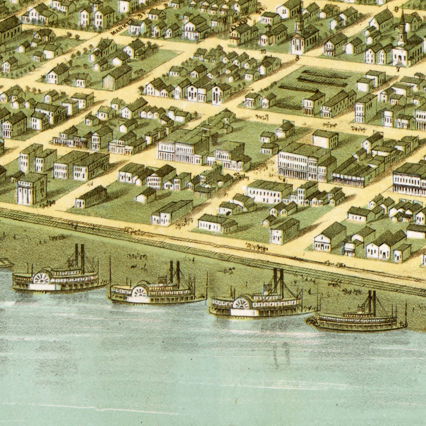 Vintage Map of Winona, Minnesota 1867 Edition B
