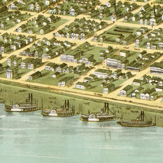 Vintage Map of Winona, Minnesota 1867 Edition B