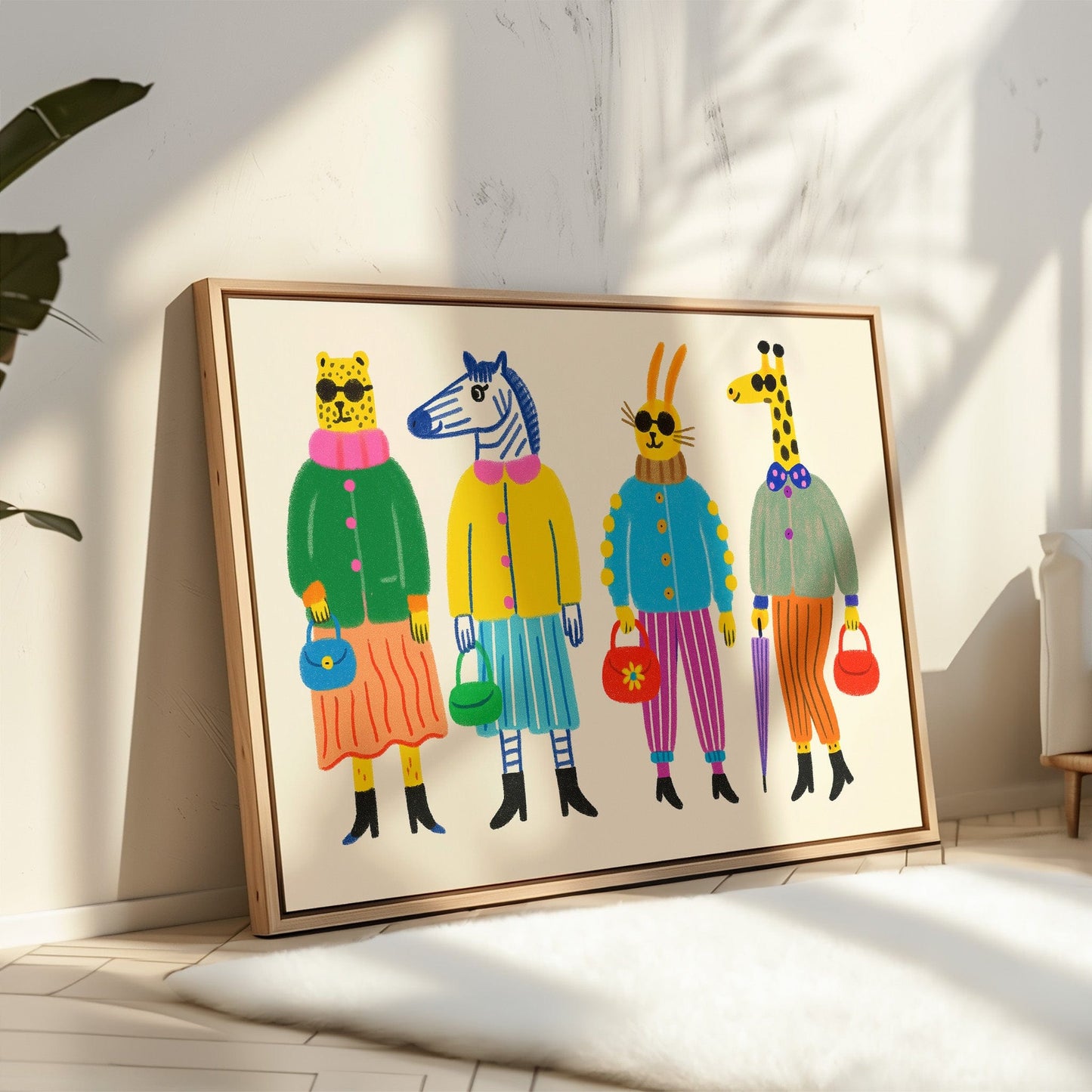 Fashion Herd Stylish Animal Friends Wall Art Print