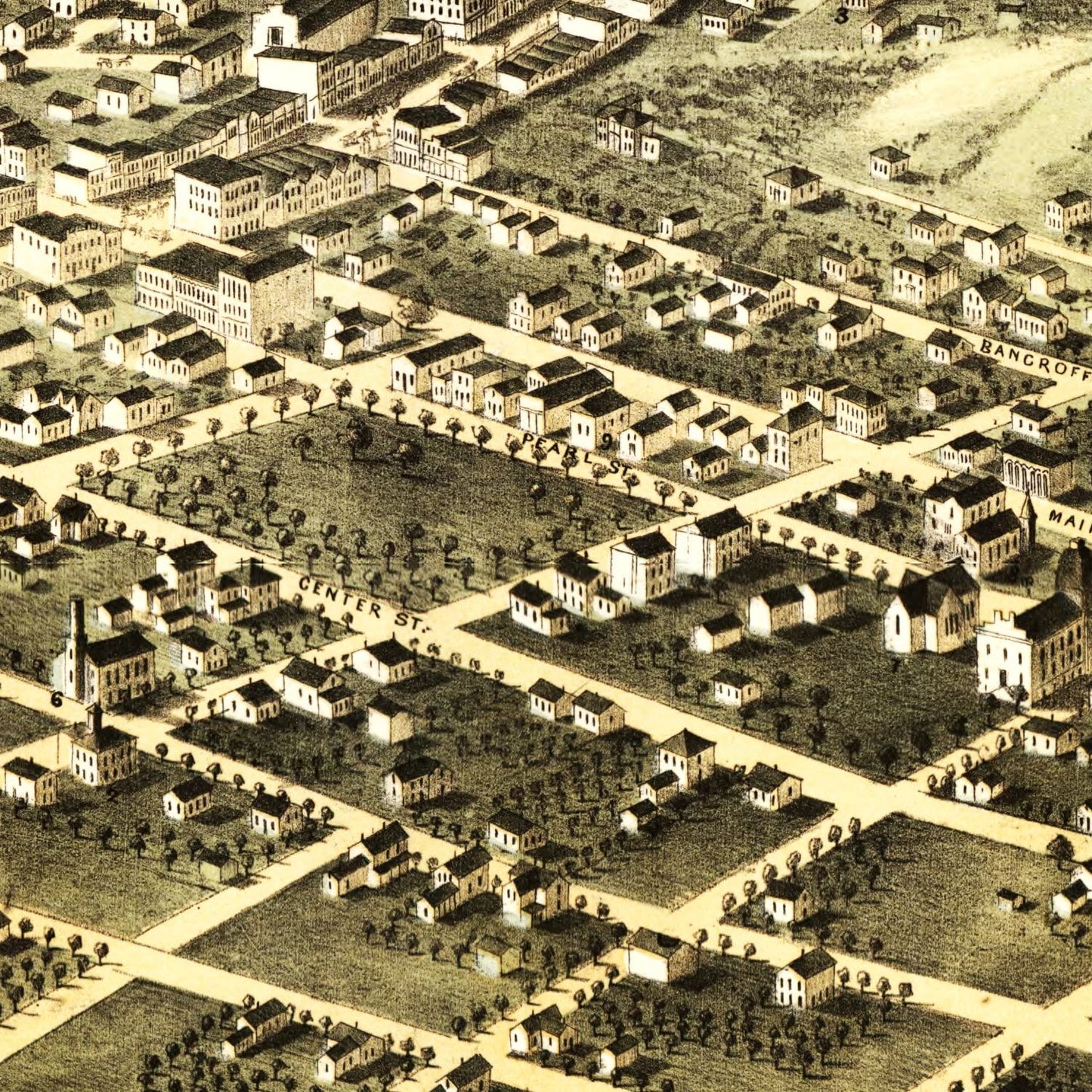 Vintage Map of Council Bluffs, Iowa 1868