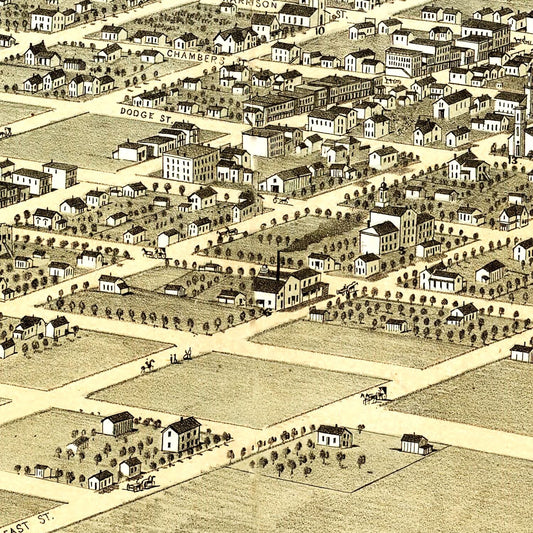 Vintage Map of De Witt, Iowa, 1868