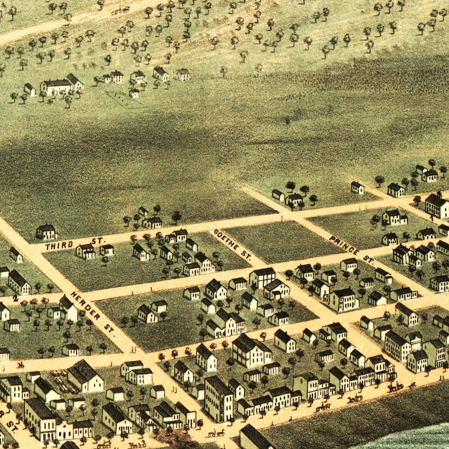 Vintage Map of Guttenberg, Iowa, 1869