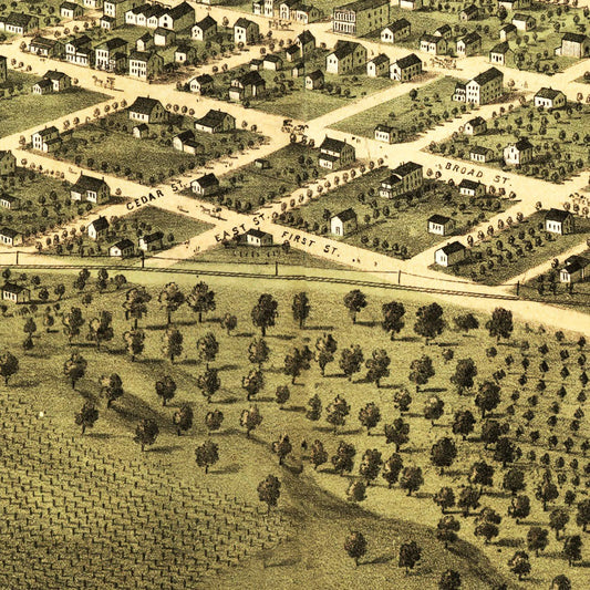 Vintage Map of Marion, Iowa, 1868