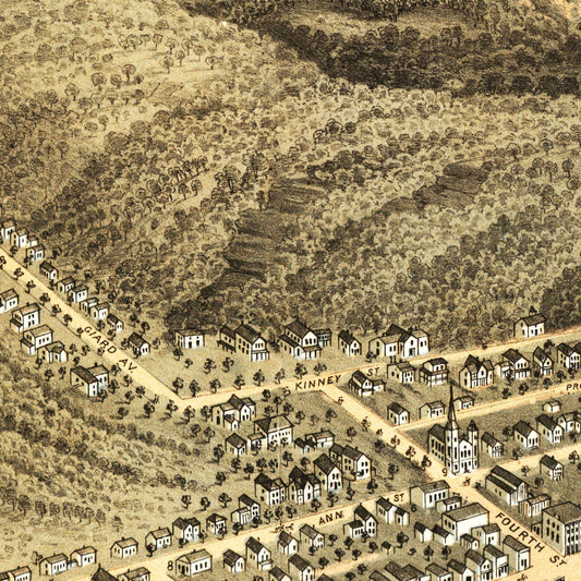 Vintage Map of McGregor, Iowa, 1869 Wall Art