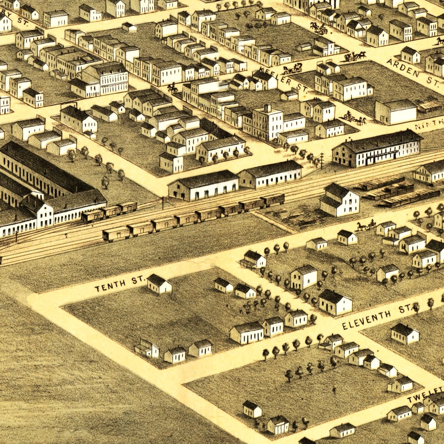 Vintage Map of Montana, Boone County, Iowa, 1868