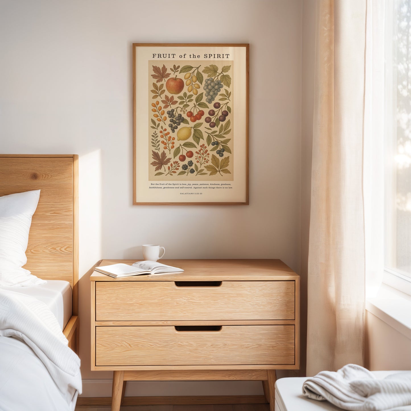Fruit of the Spirit Botanical Faith Wall Art Print