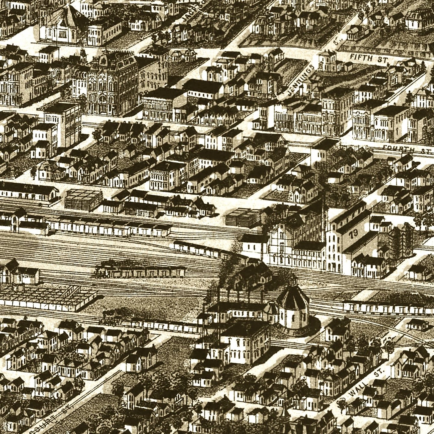 Vintage Map of Sioux City, Iowa, 1888