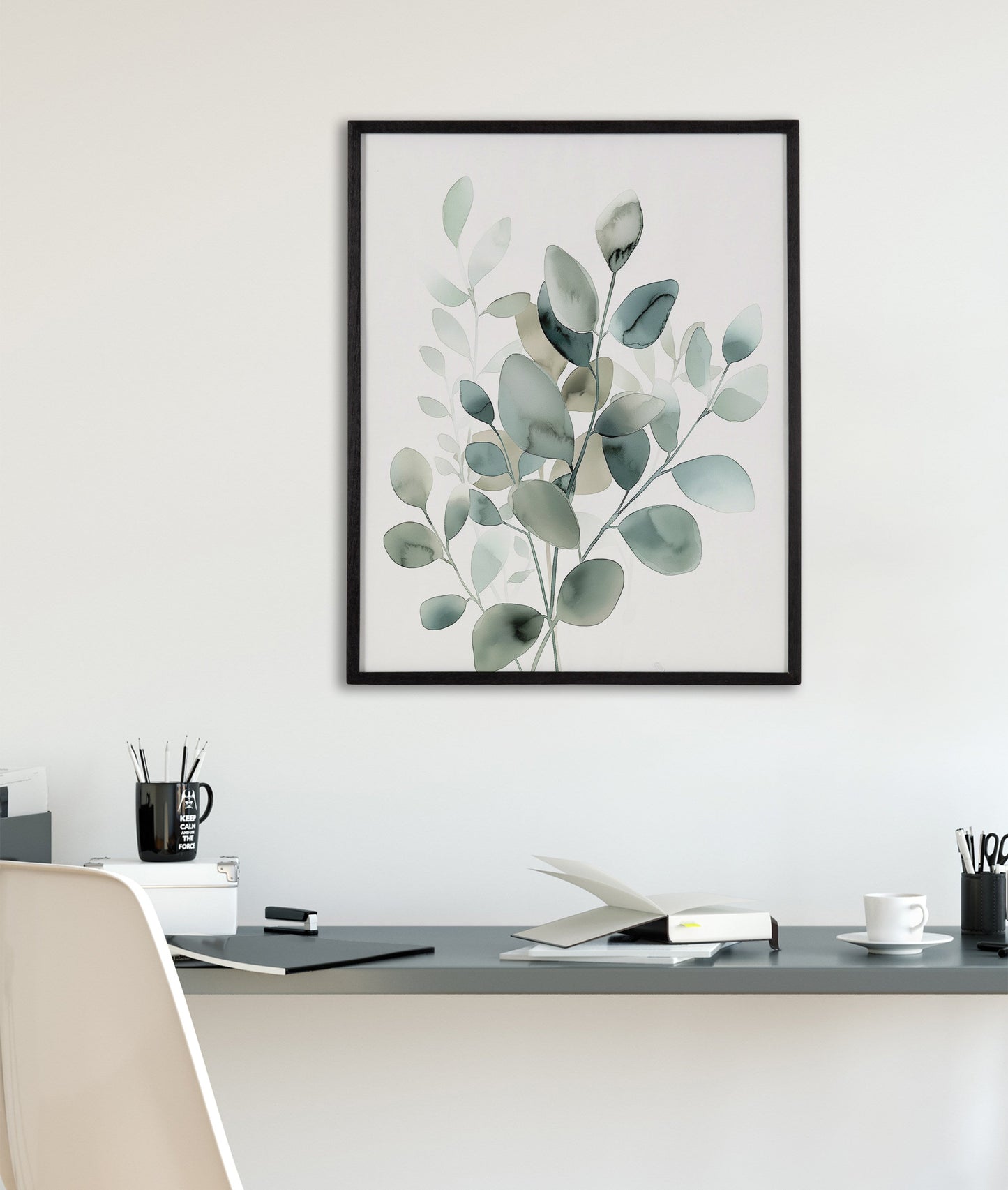Eucalyptus Watercolor Botanical Framed Wall Art