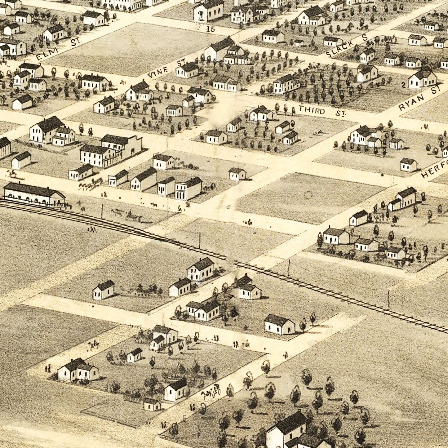 Vintage Map of Chillicothe, Missouri, 1869
