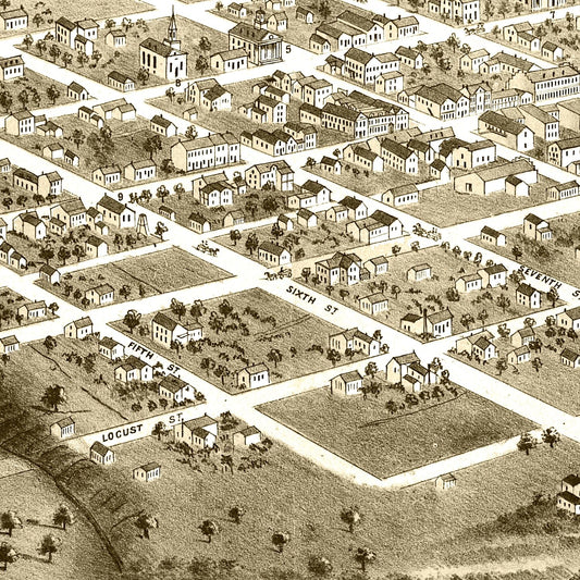 Vintage Map of Columbia, Missouri 1869