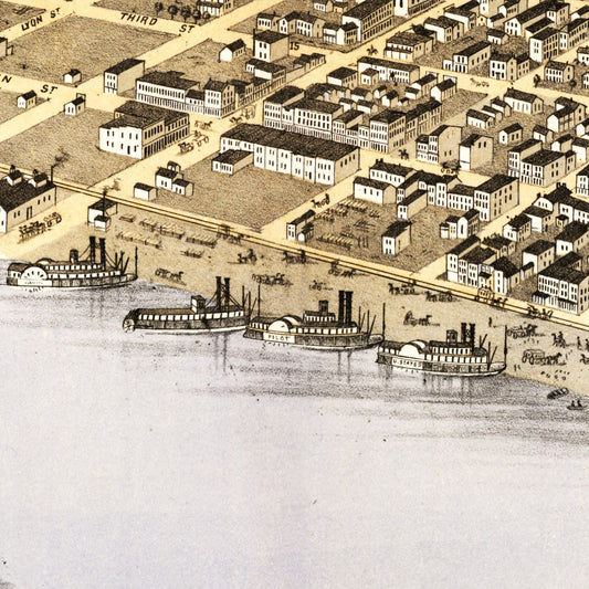 Vintage Map of Hannibal, Missouri, 1869