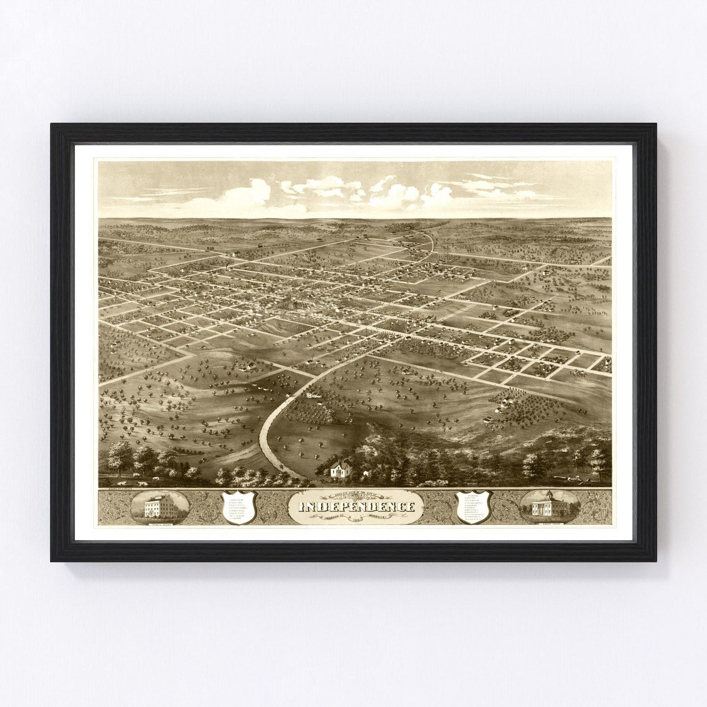 Vintage map of Independence, Mississippi, 1868