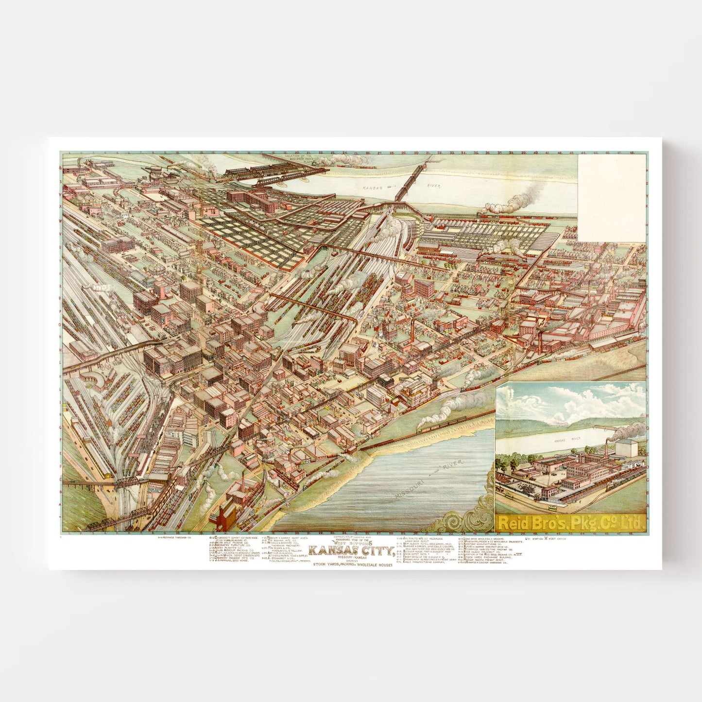 Vintage Map of Kansas City, Missouri, 1895
