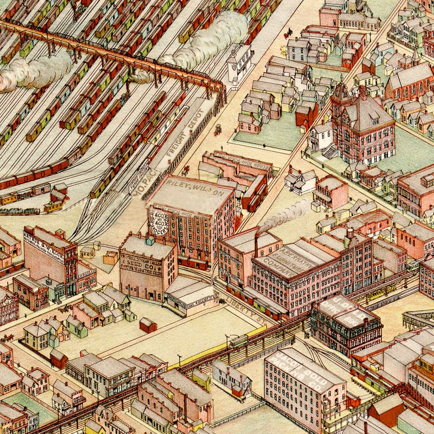 Vintage Map of Kansas City, Missouri, 1895