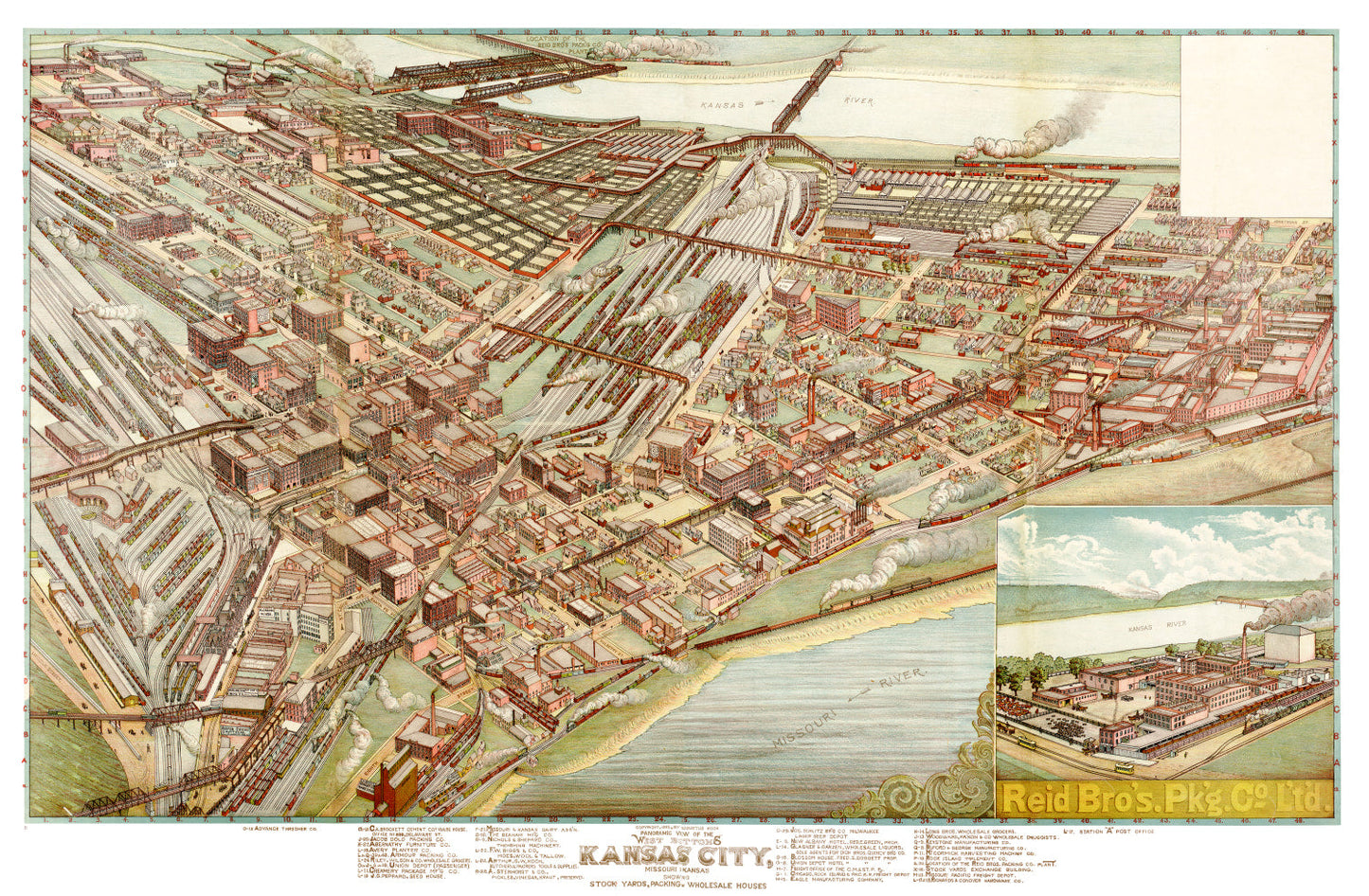 Vintage Map of Kansas City, Missouri, 1895