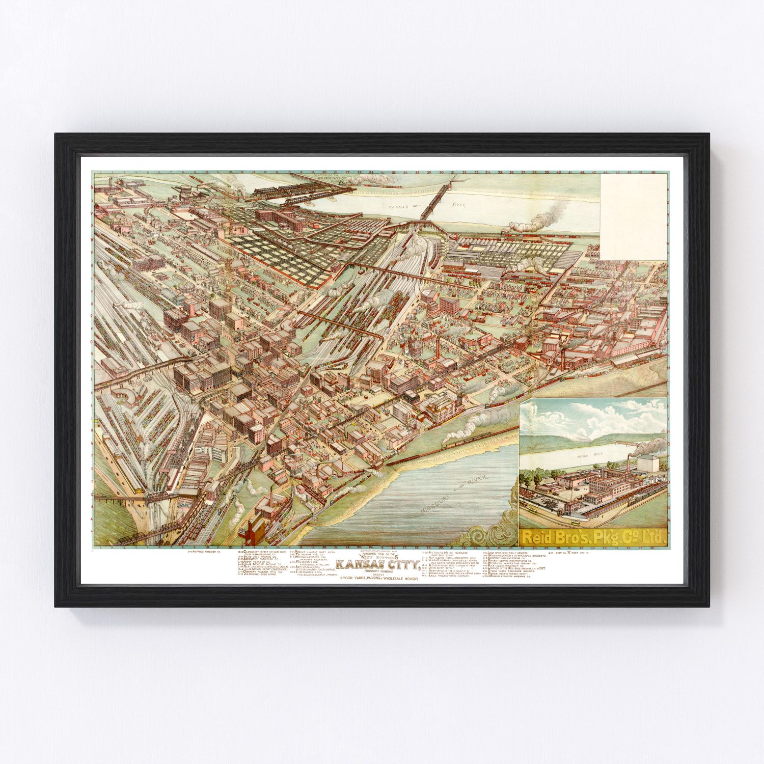 Vintage map of Kansas City, Missouri, 1895