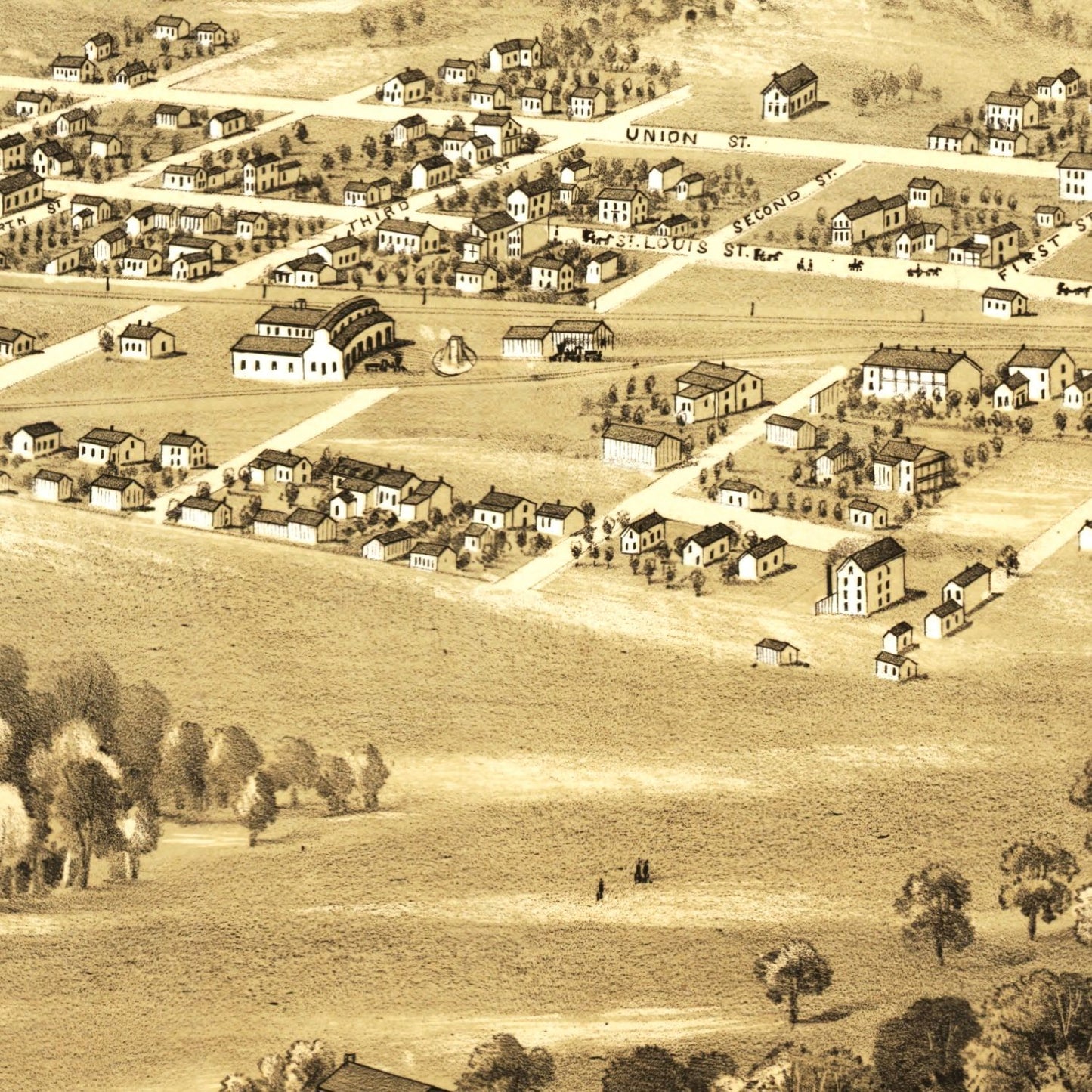 Vintage Map of Pacific, Missouri, 1869