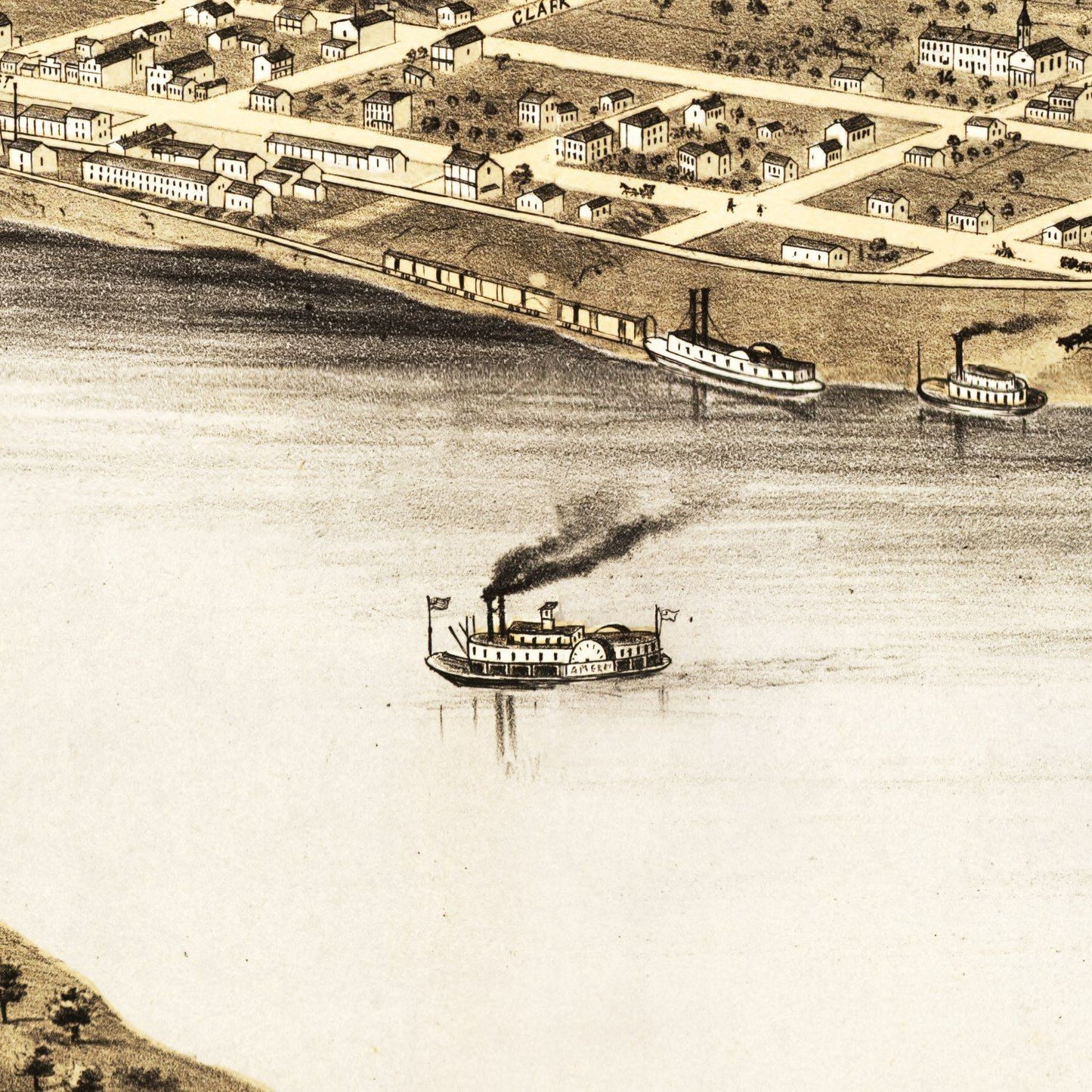 Vintage Map of St. Charles, Missouri, 1869