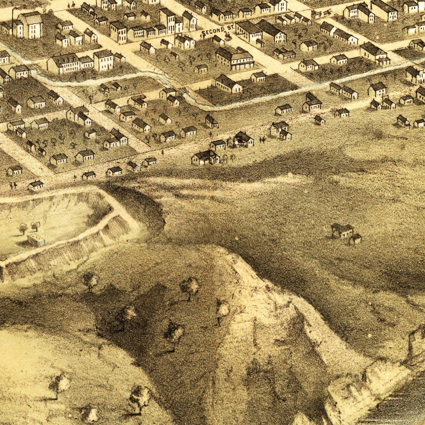 Vintage Map of Saint Joseph, Missouri, 1868