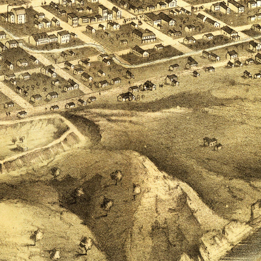 Vintage Map of Saint Joseph, Missouri, 1868