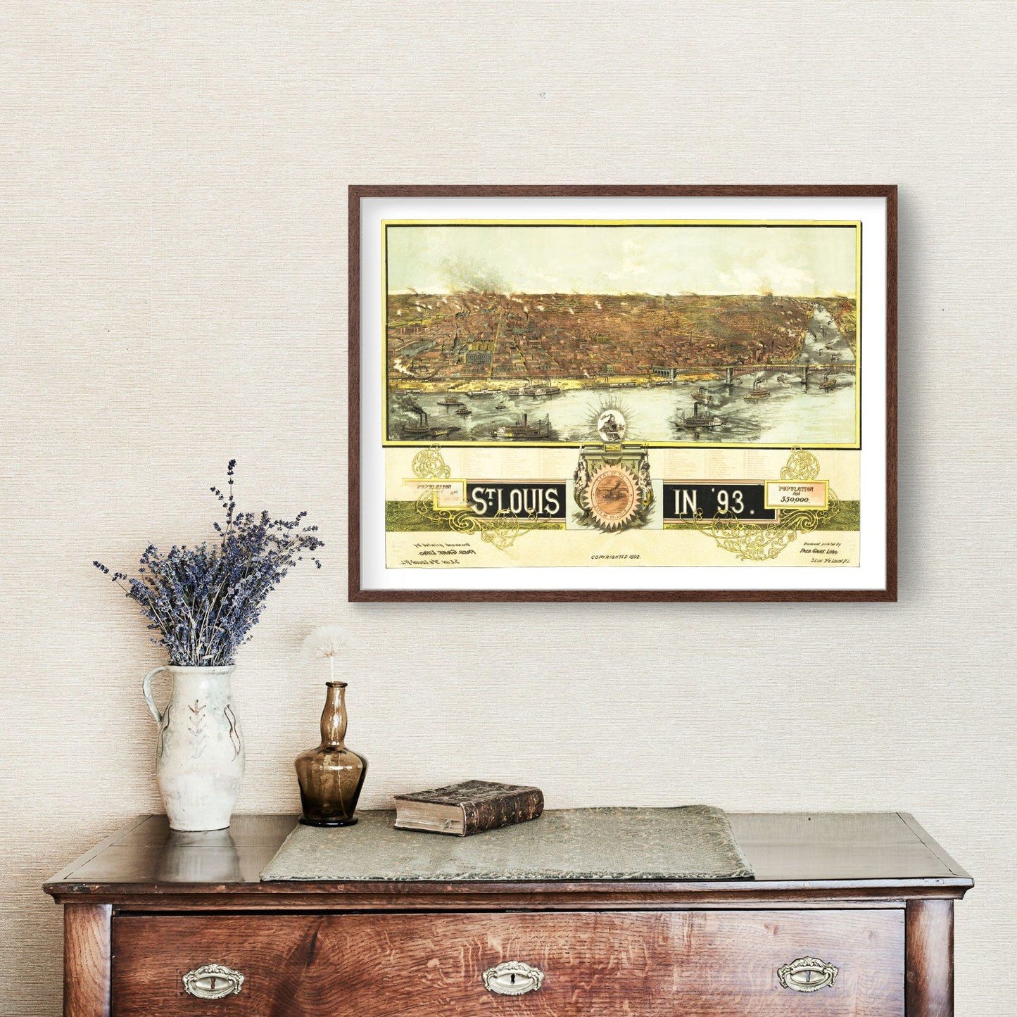 Vintage Map of St. Louis, Missouri, 1893