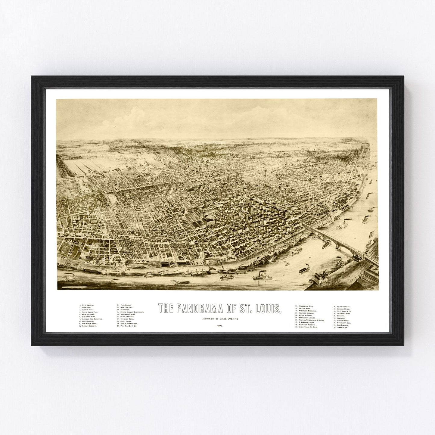 Vintage map of St. Louis, Missouri, 1894